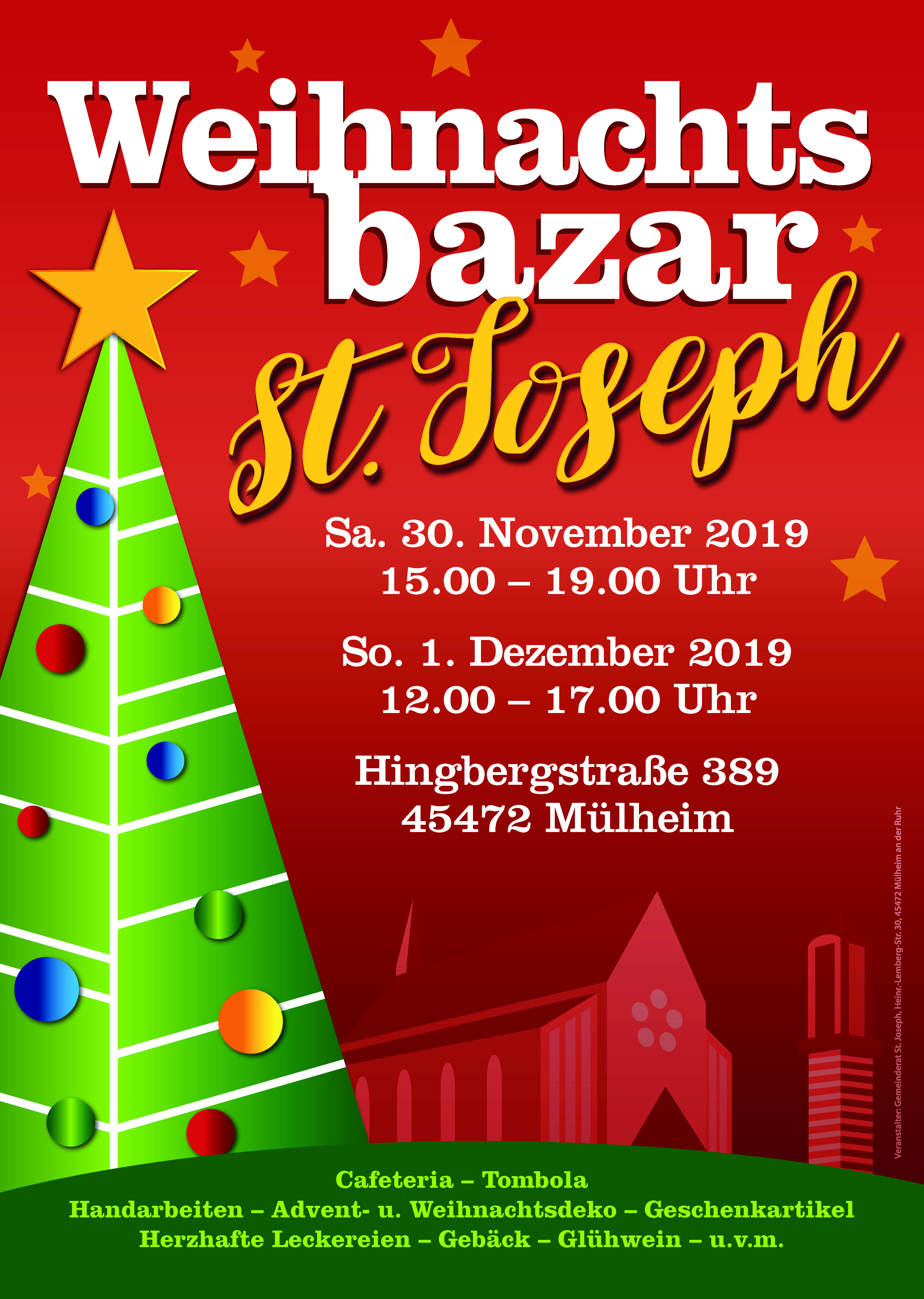 St Joseph Weihnachtsmarkt 2019 Plakat 303x426 RZ